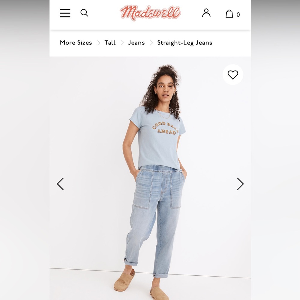 NWT Madewell Pull-on Relaxed Jeans in Lisford Wash
